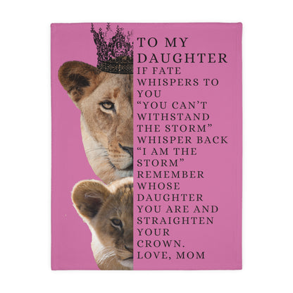 To My Daughter, From Mom Velveteen Minky Blanket