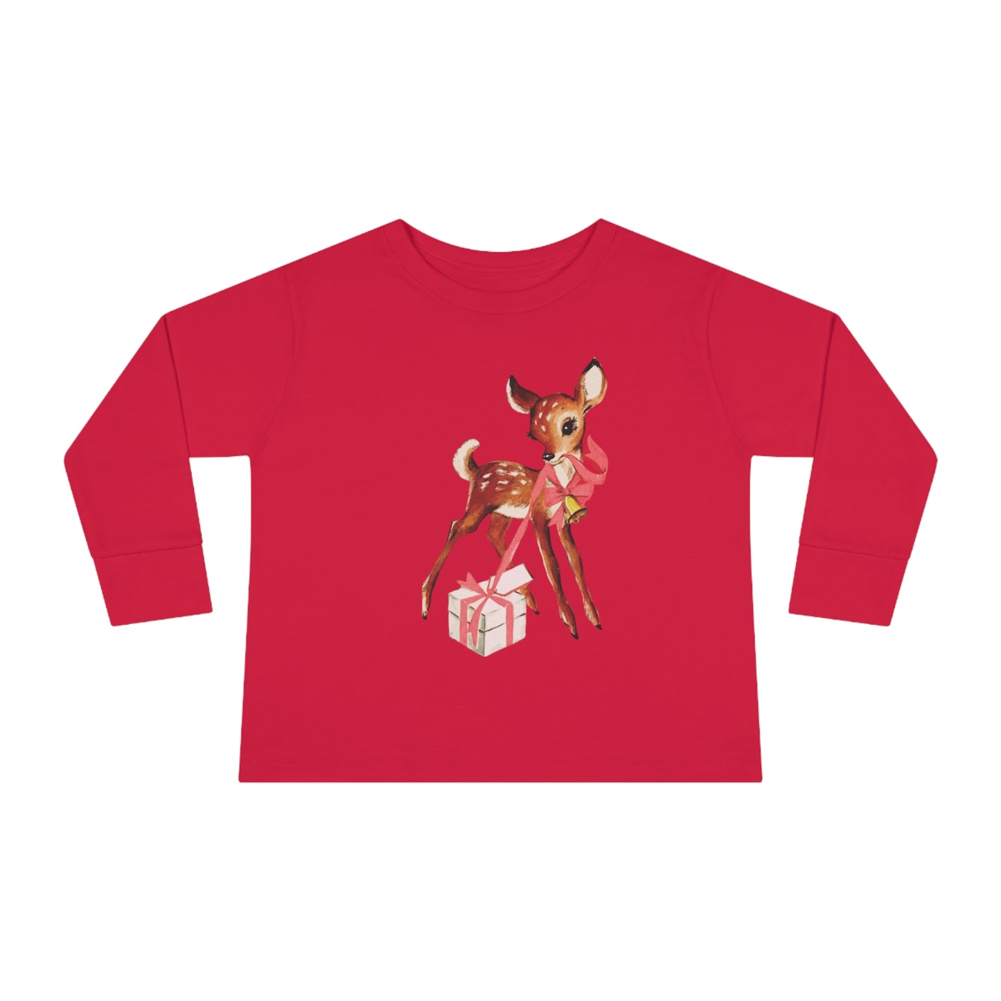 Vintage Deer Opening Package Toddler Long Sleeve Tee