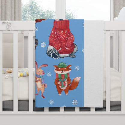 Winter Animal Soft Fleece Baby Blanket