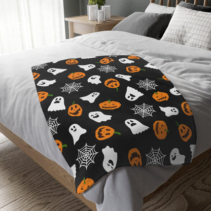 Cute Halloween Velveteen Minky Blanket - Deeg Family Design