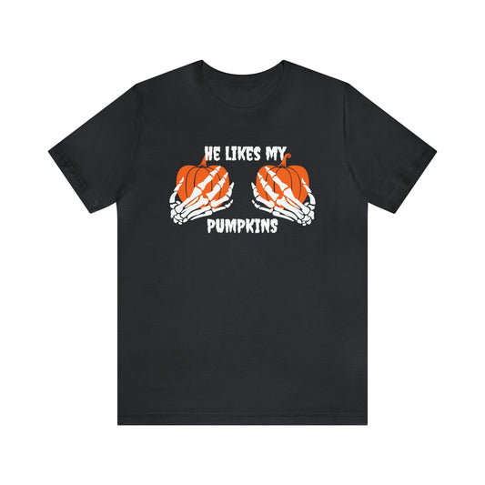 He Likes My Pumpkins Adult Tee - Deeg Family Design