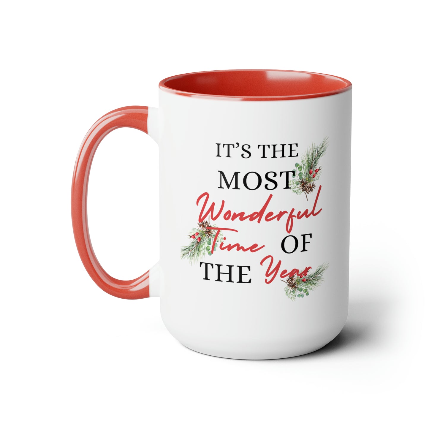 It's The Most Wonderful Time Of Year Two-Tone Coffee Mugs, 15oz