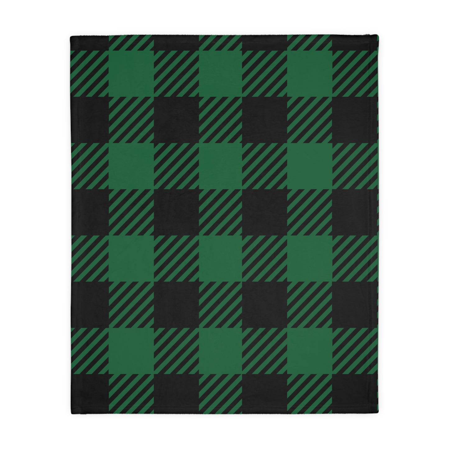 Green Buffalo Plaid Velveteen Minky Blanket