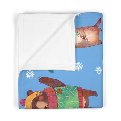 Winter Animal Soft Fleece Baby Blanket