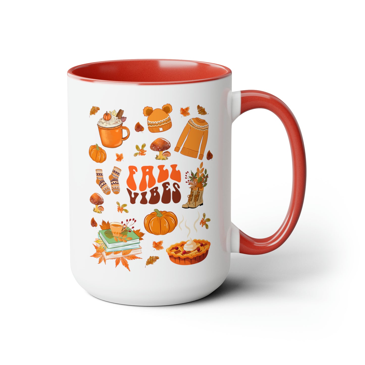 Fall Vibes Two-Tone Coffee Mugs, 15oz