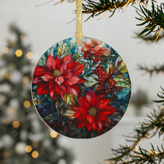 Poinsettia Acrylic Ornaments