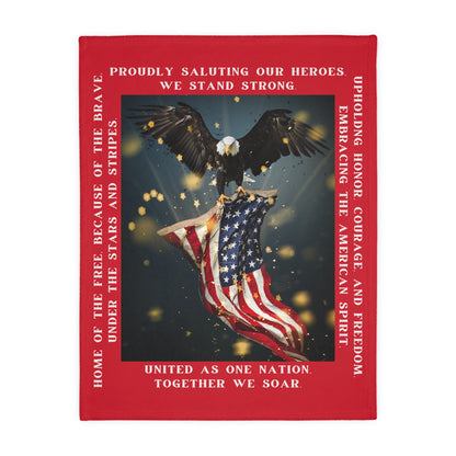 American Pride Velveteen Minky Blanket