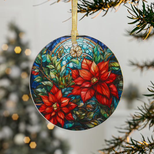 Poinsettia Acrylic Ornaments