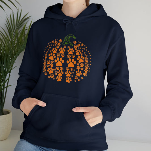 Paw Print Pumpkin Adult Hoodie