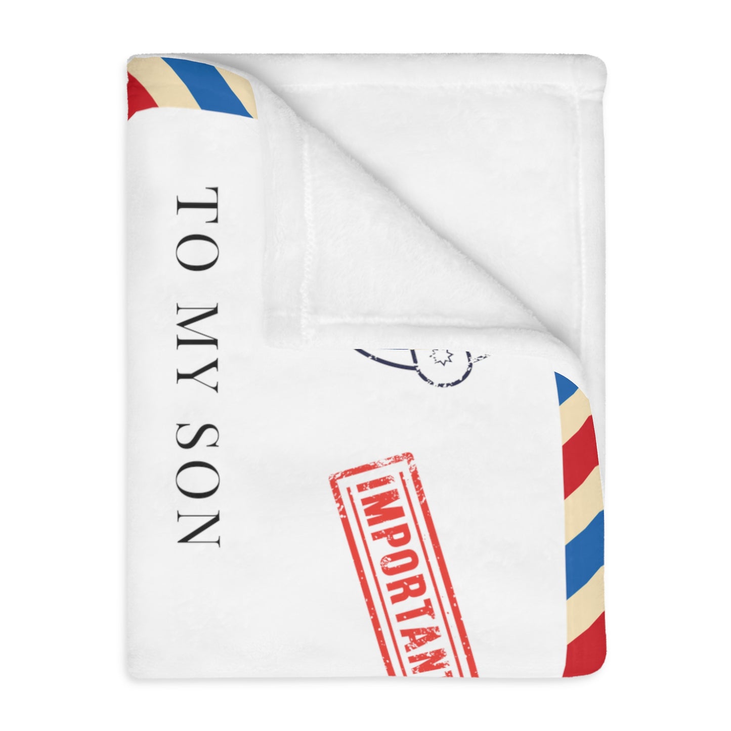 Letter To Son, From Mom Velveteen Minky Blanket