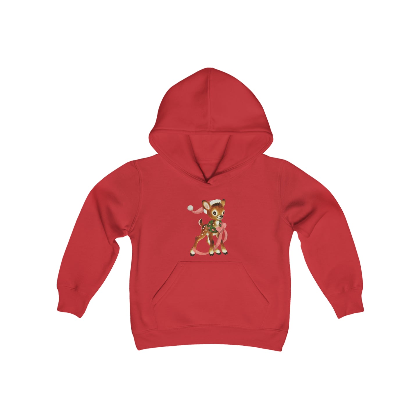 Vintage Santa Hat Deer Youth Hoodie