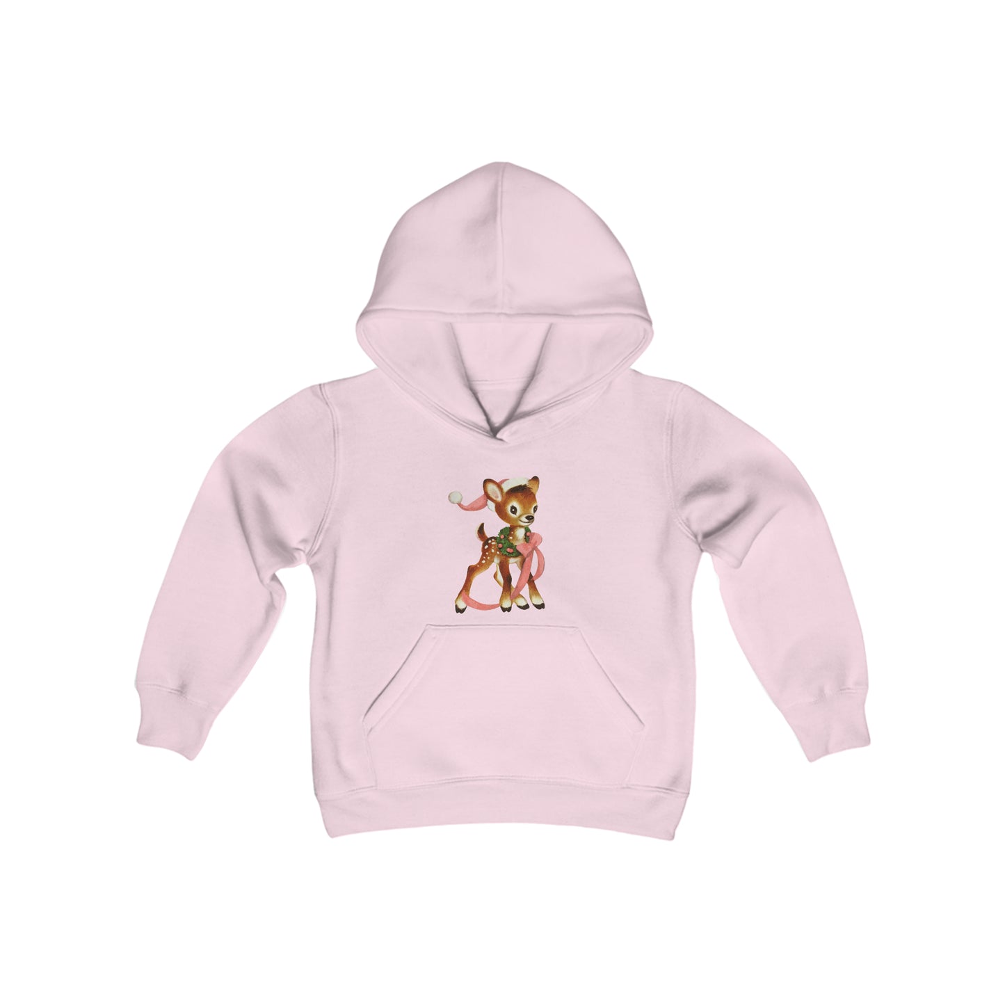 Vintage Santa Hat Deer Youth Hoodie