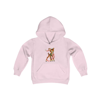 Vintage Santa Hat Deer Youth Hoodie