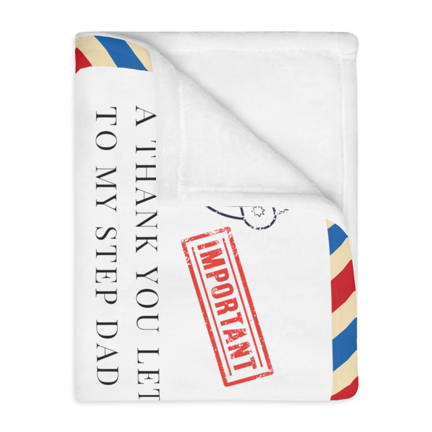 Letter To Step Dad, From Step Son Velveteen Minky Blanket