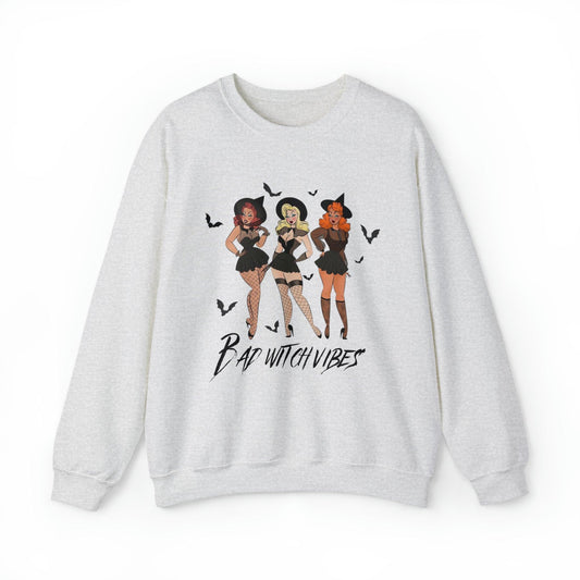 Pin up Bad Witch Vibes Adult Sweatshirt - Deeg Family Design