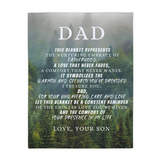 To Dad, From Son Velveteen Minky Blanket