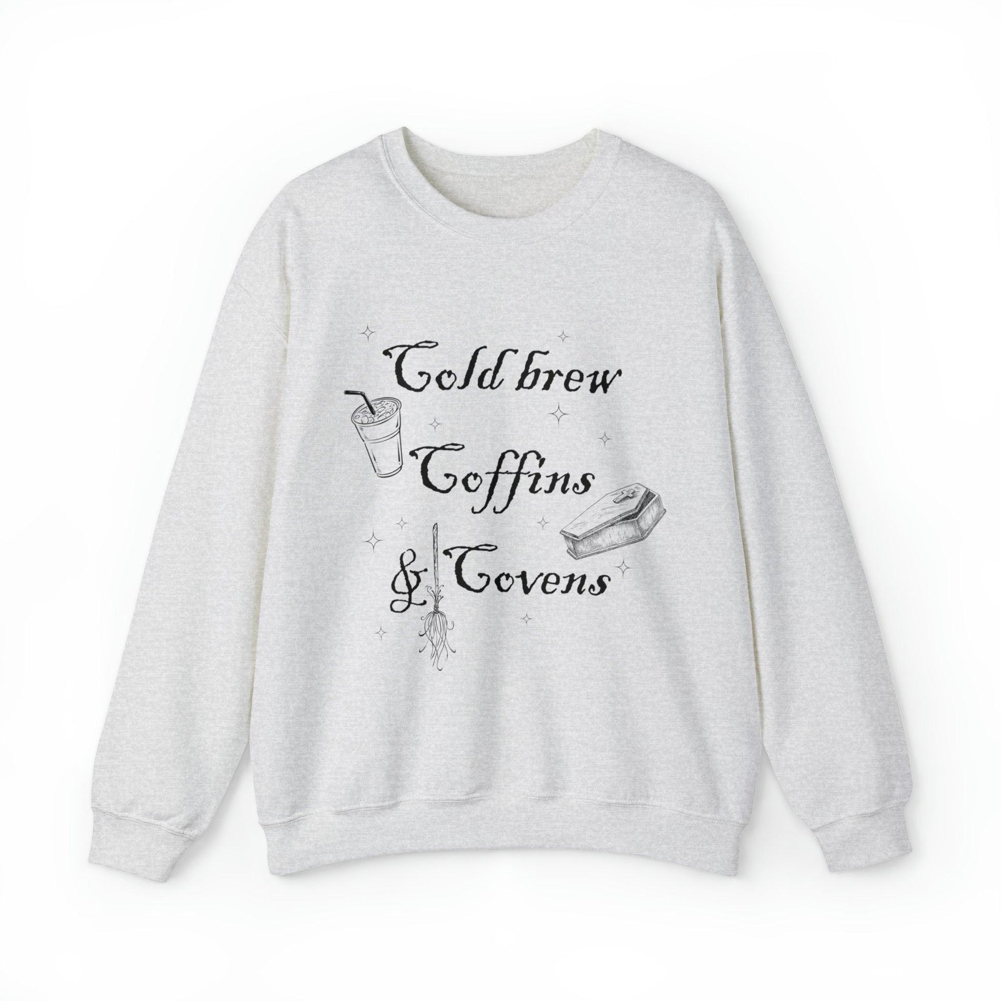 Cold Brew, Coffins and Covens Adult Sweatshirt - Deeg Family Design