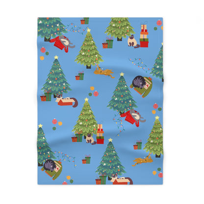 Christmas Cats Soft Fleece Baby Blanket