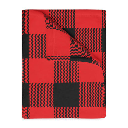 Red Buffalo Plaid Velveteen Minky Blanket