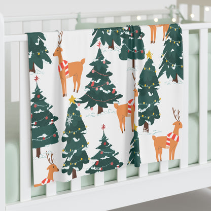 Winter Deer Baby Swaddle Blanket