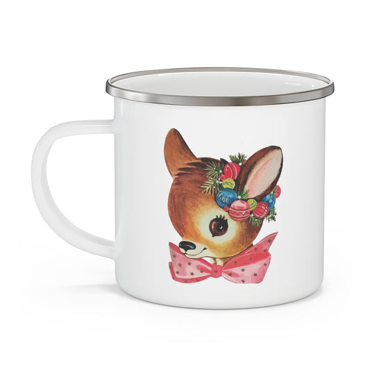 Vintage Baby Deer Enamel Camping Mug