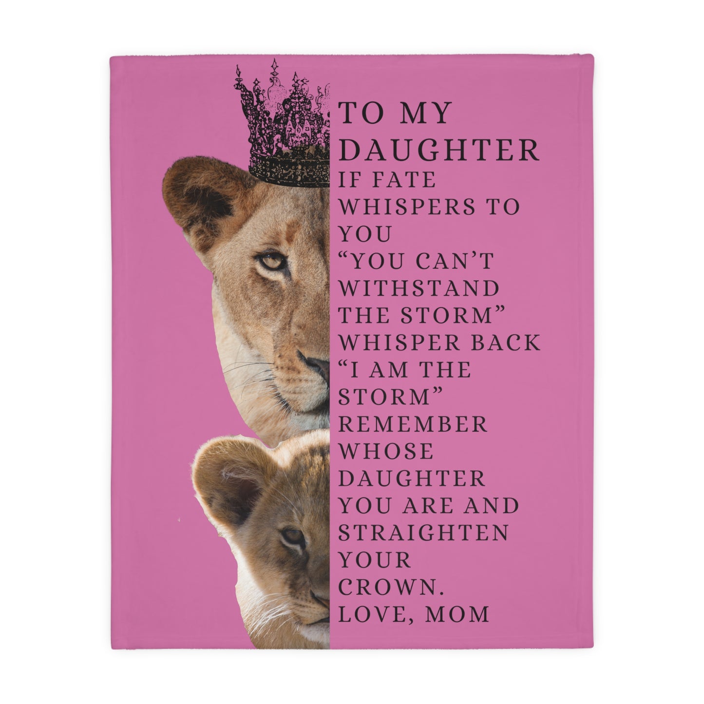 To My Daughter, From Mom Velveteen Minky Blanket