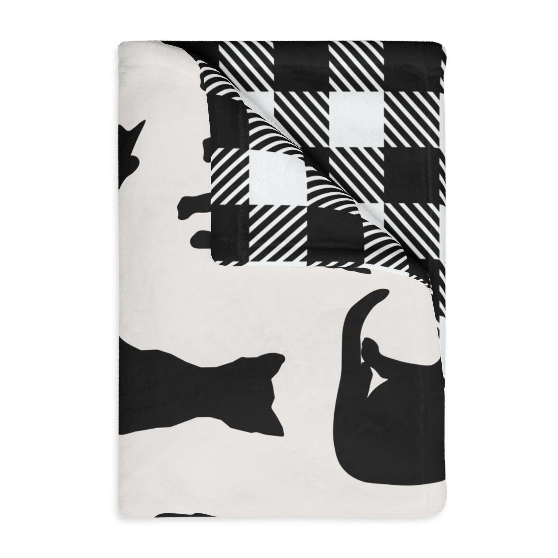 Black Cat Velveteen Minky Blanket - Deeg Family Design