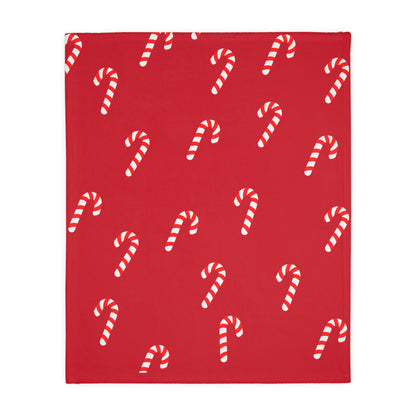 Candy Cane Velveteen Minky Blanket