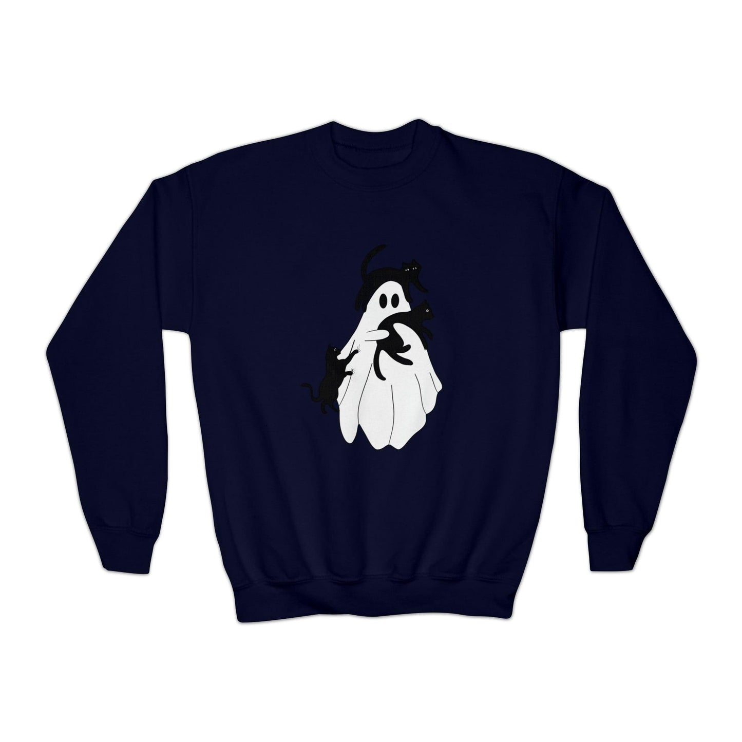 Ghost With Cats Youth Sweatshirt - Deeg Family Design