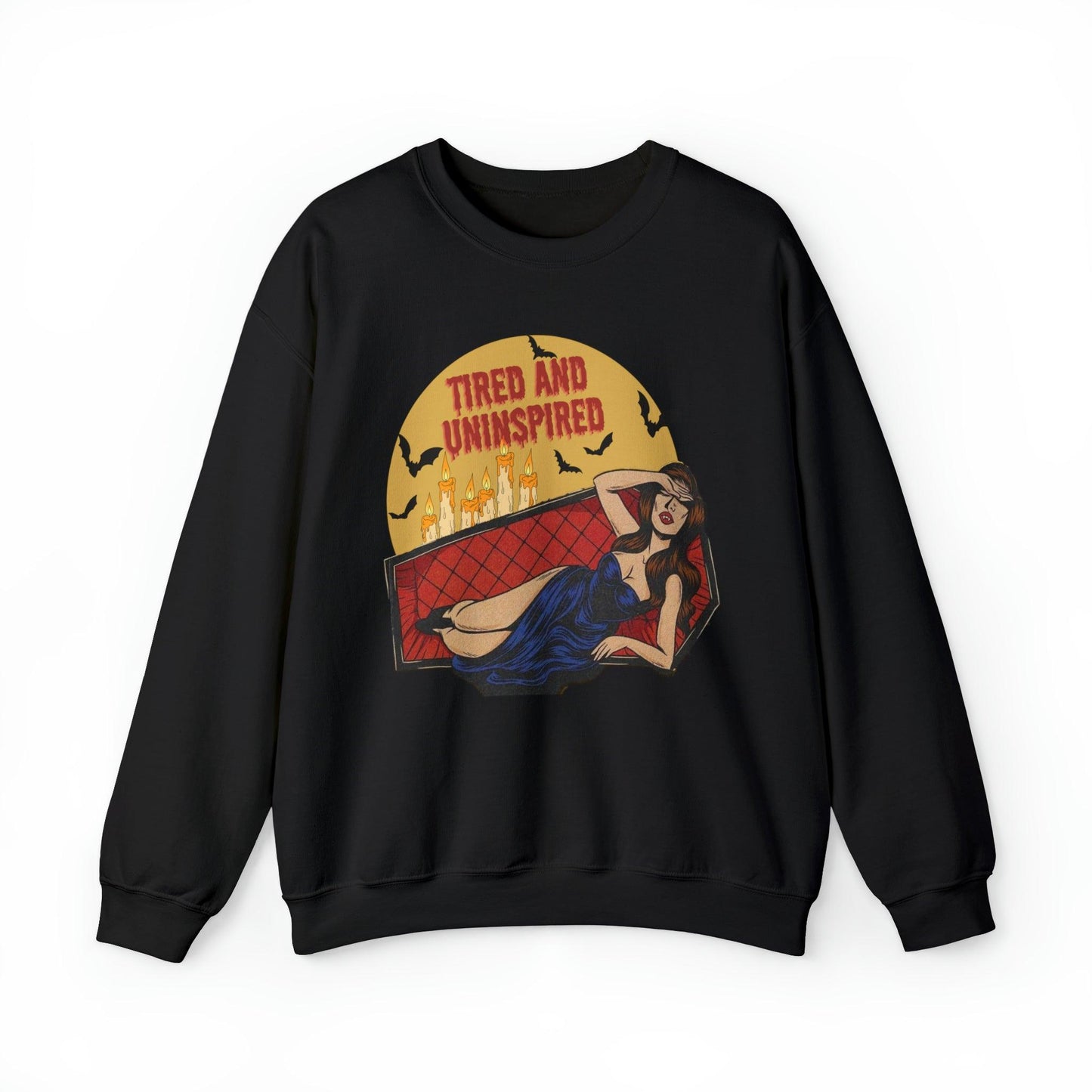 Pin Up Tired and Uninspired Adult Sweatshirt - Deeg Family Design