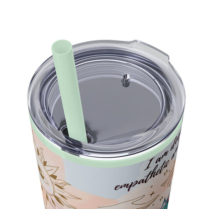 Cancer Skinny Tumbler with Straw, 20oz