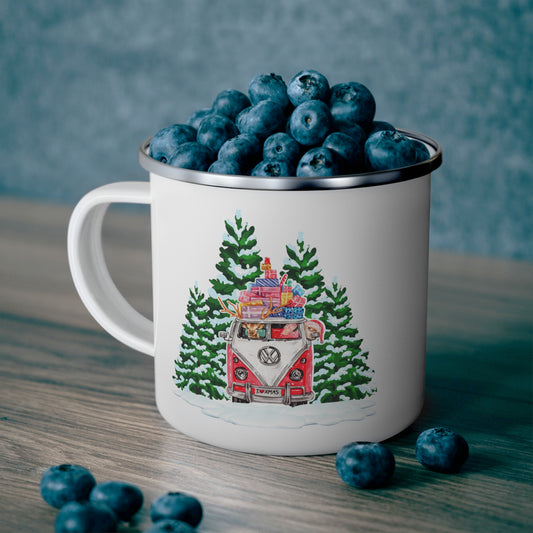 Christmas Scene Enamel Camping Mug