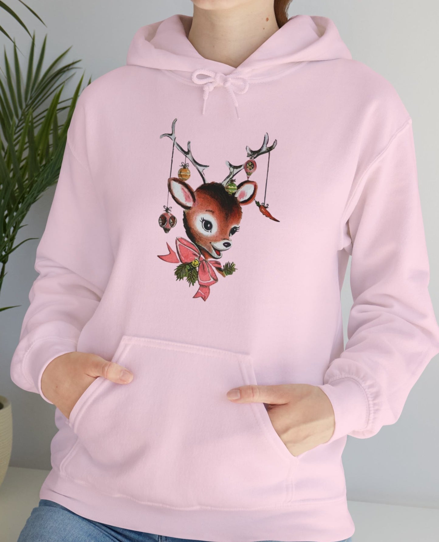 Vintage Deer with Antlers Adult Hoodie