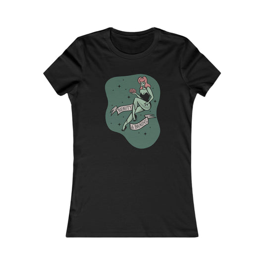 Pin Up Beauty and Brains Women's Tee - Deeg Family Design