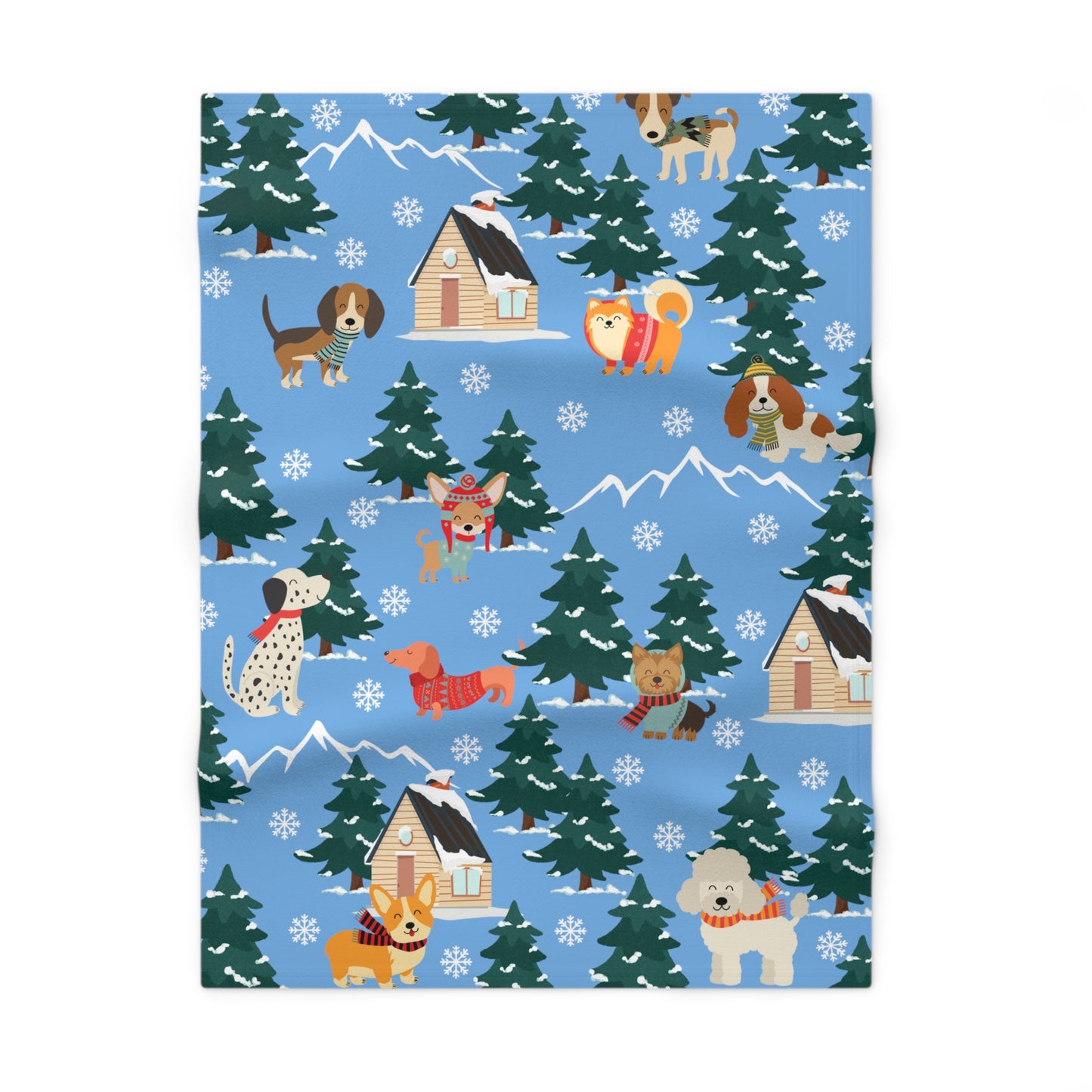 Winter Dog Soft Fleece Baby Blanket