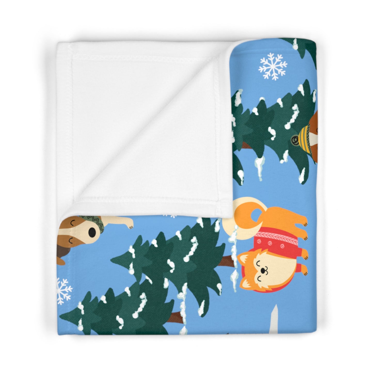 Winter Dog Soft Fleece Baby Blanket