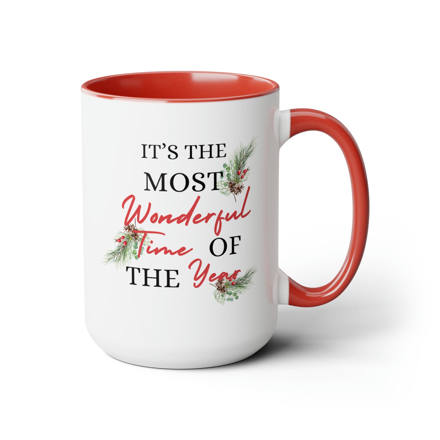 It's The Most Wonderful Time Of Year Two-Tone Coffee Mugs, 15oz