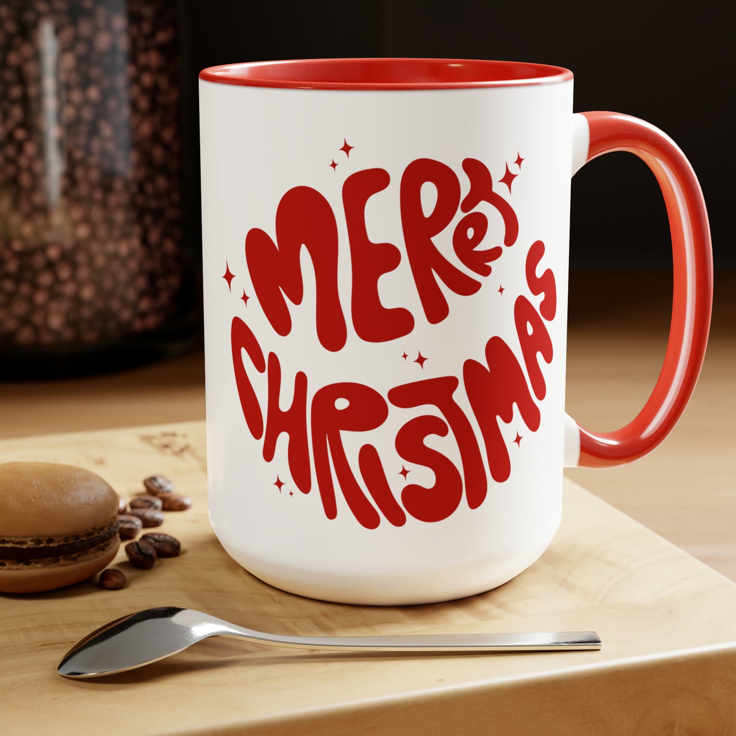 Santa Two-Tone Coffee Mugs, 15oz