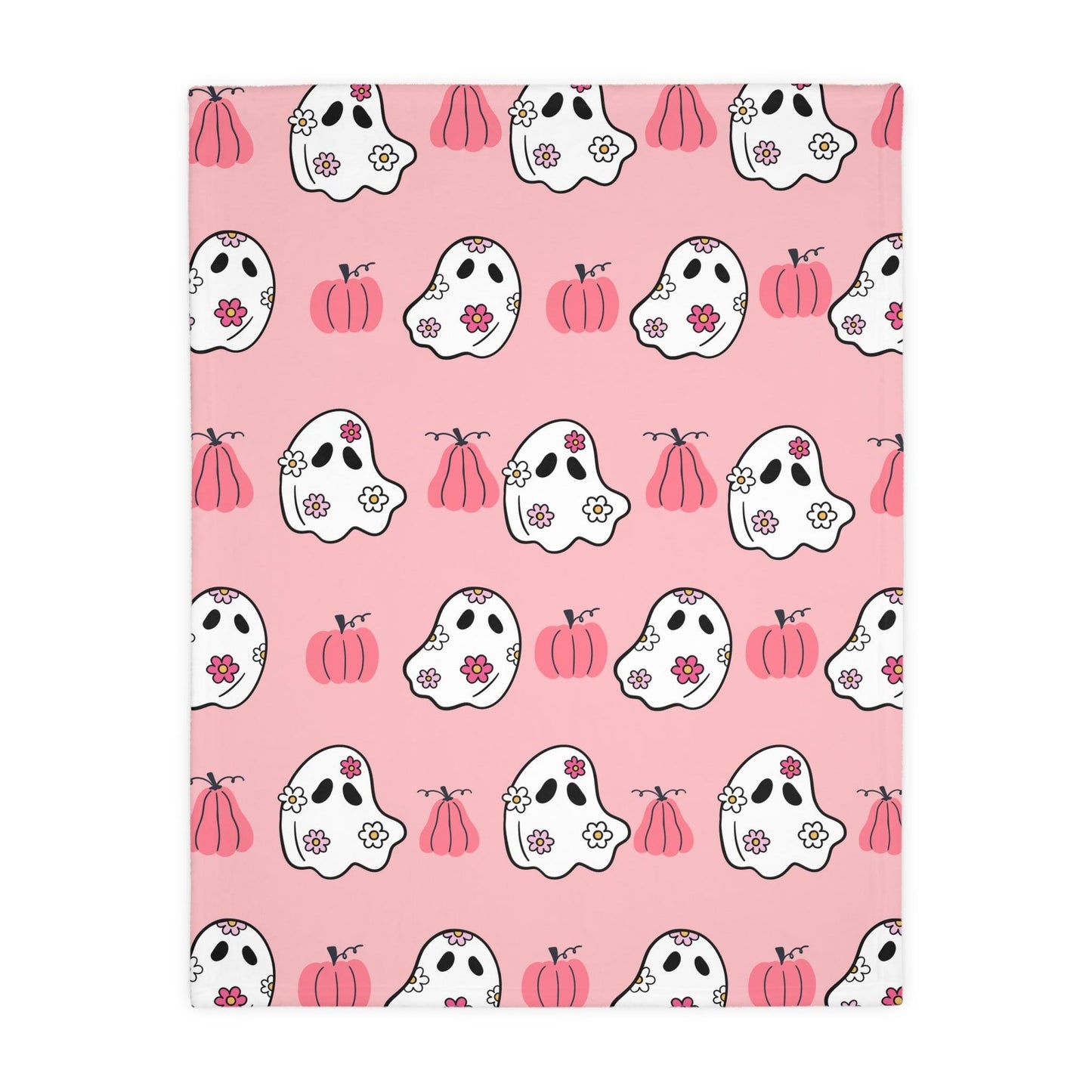 Pink Ghost Velveteen Minky Blanket - Deeg Family Design