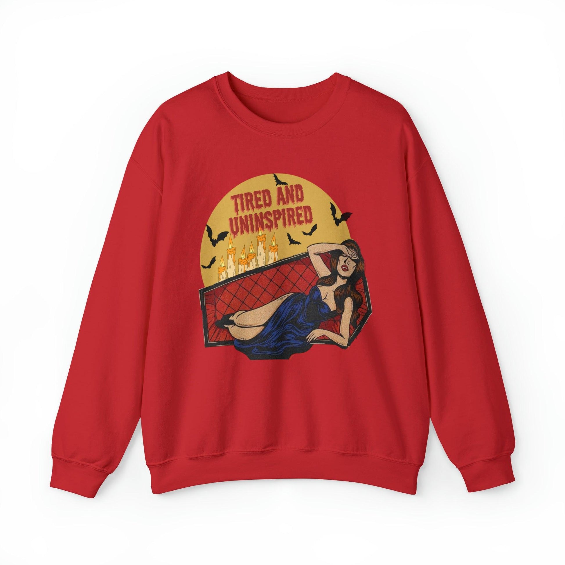 Pin Up Tired and Uninspired Adult Sweatshirt - Deeg Family Design