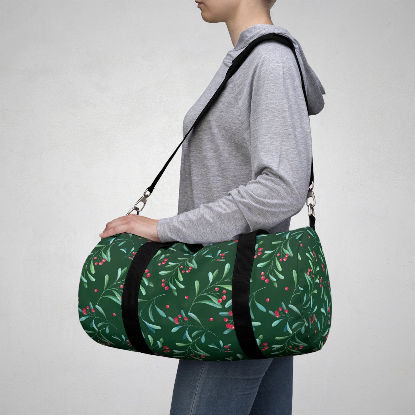 Green Holly Berry Duffel Bag