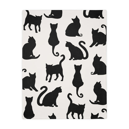 Black Cat Velveteen Minky Blanket - Deeg Family Design