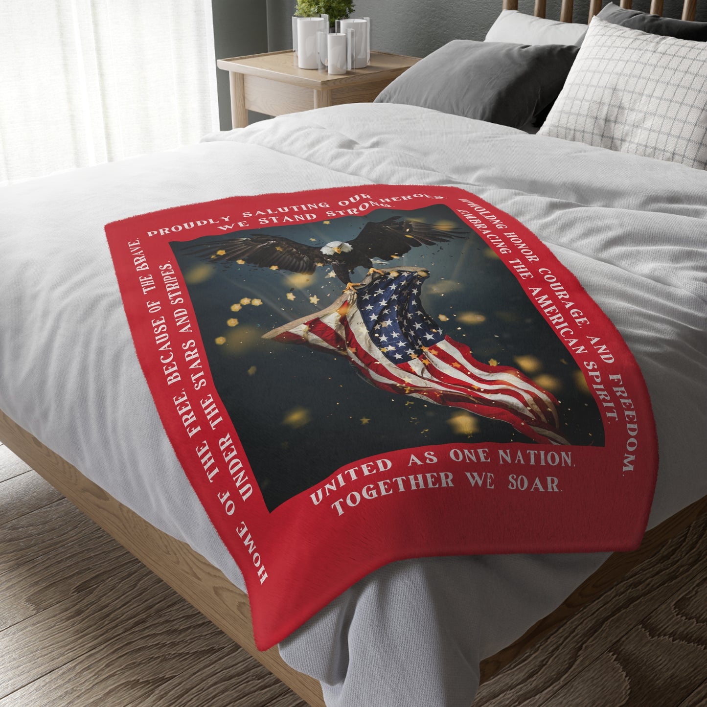 American Pride Velveteen Minky Blanket