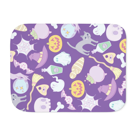 Pastel Halloween Vibes Sherpa Blanket - Deeg Family Design