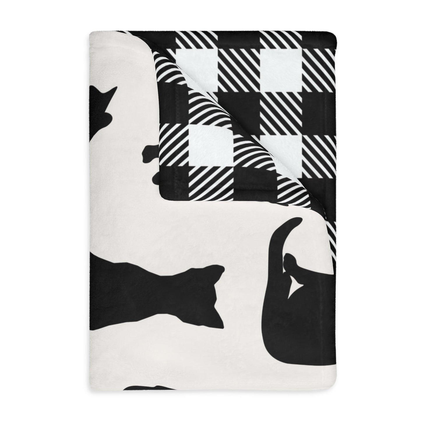 Black Cat Velveteen Minky Blanket - Deeg Family Design