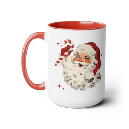 Santa Two-Tone Coffee Mugs, 15oz