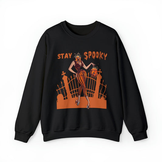 Pin Up Stay Spooky Adult Sweatshirt - Deeg Family Design