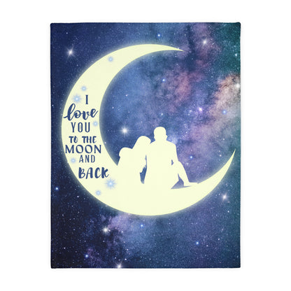 Love You To The Moon And Back Velveteen Blanket