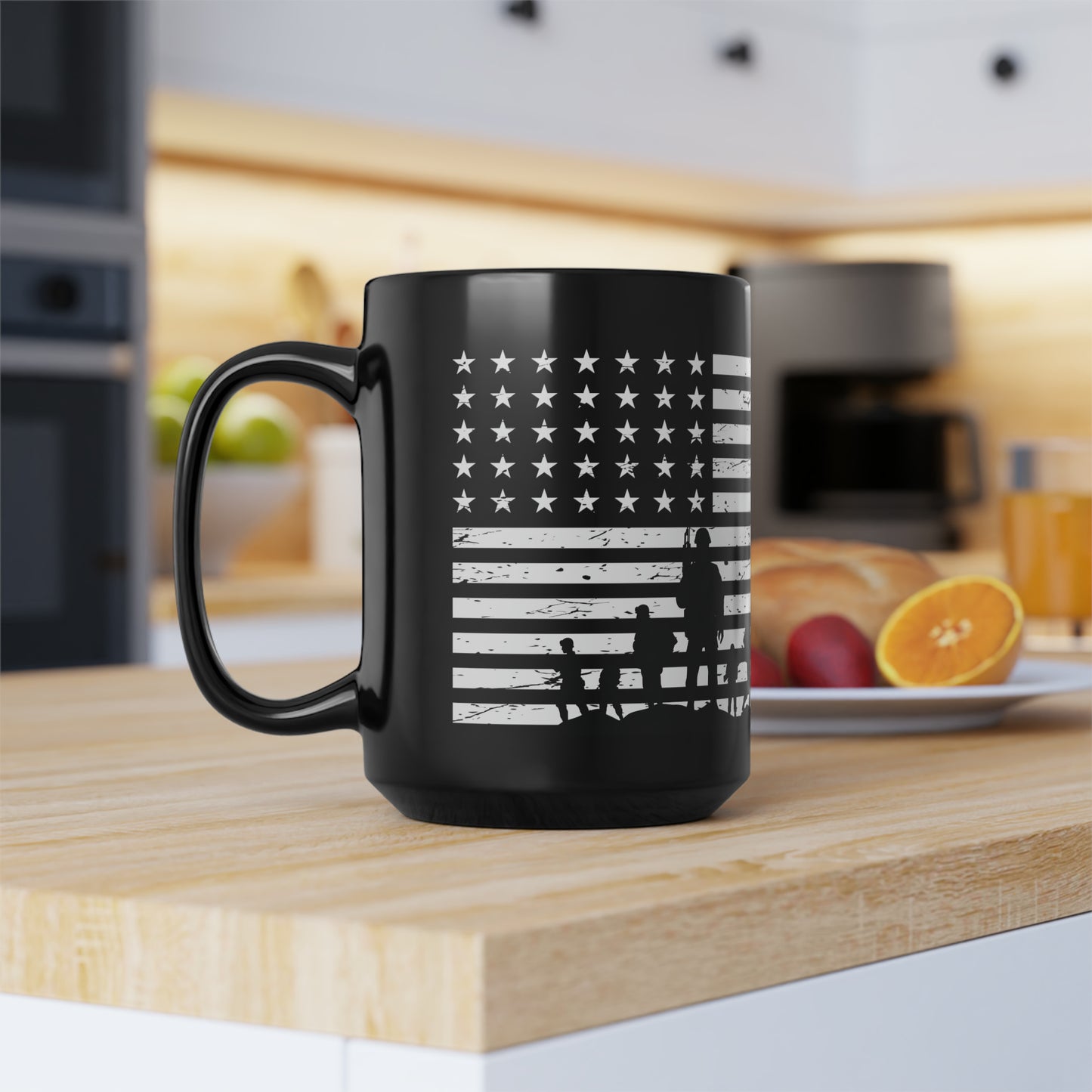 Veterans Day Black Mug, 15oz