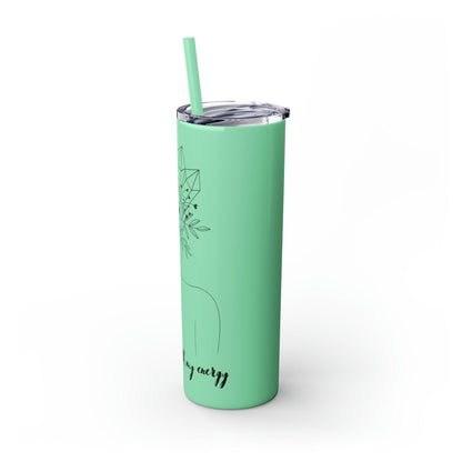 Don't Fuck With My Energy Skinny Tumbler with Straw, 20oz - Deeg Family Design